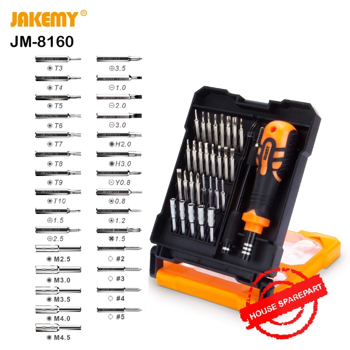 Jakemy 33 in 1 Obeng Set Handphone JM-8160 for Computer Original