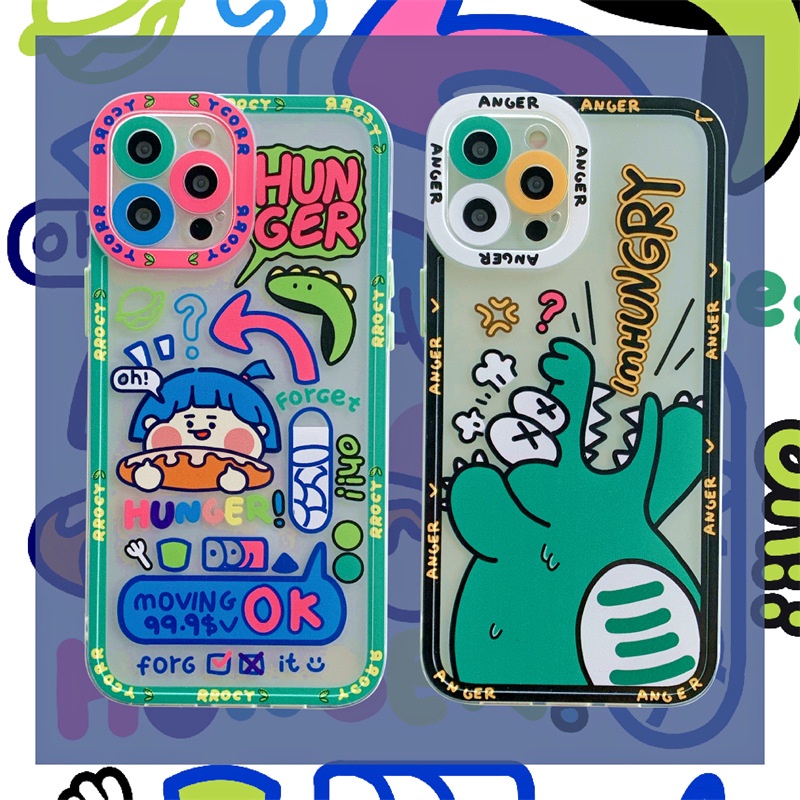 Soft Case Silikon TPU Motif Kartun Untuk iPhone 13 12 Pro Max Mini 11 XS XR X 8 7 6S Plus SE 2020