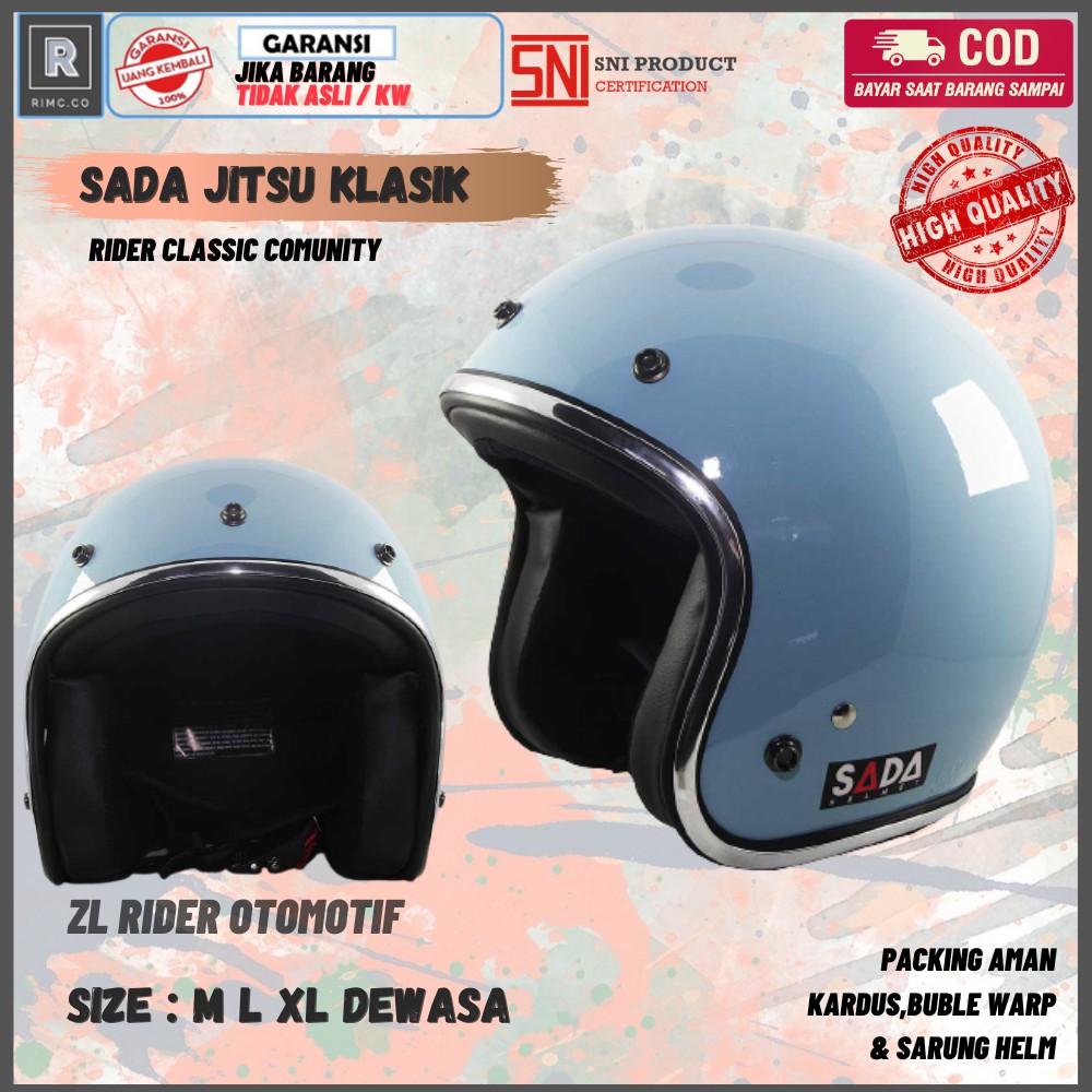 HELM VESPA SCOOTER KLASIK HELMET  RETRO CUSTOM ORIGINAL SADA SIZE M L XL