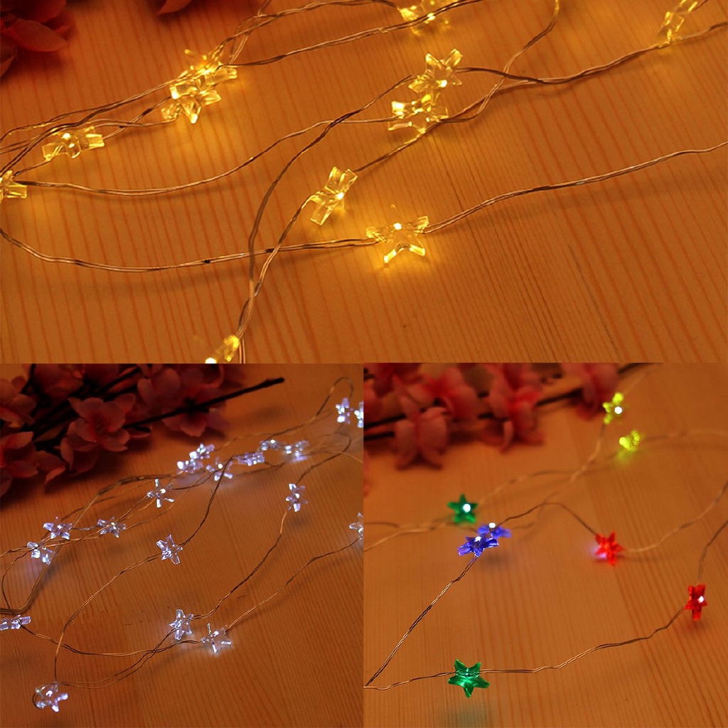 Bayar Di Tempat Creative Star Led String Lights 2m 20 Led Battery Powered Home Decor Light