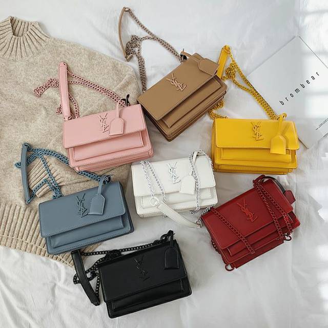 PROMO TAS YSL YSFJ6643 YJ13486 YSL Envelope Sling Bag Tas wanita import Murah batam