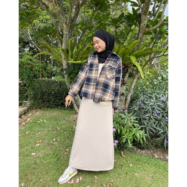 ANNA SHIRT / KEMEJA TARTAN WANITA-PEANUT SC