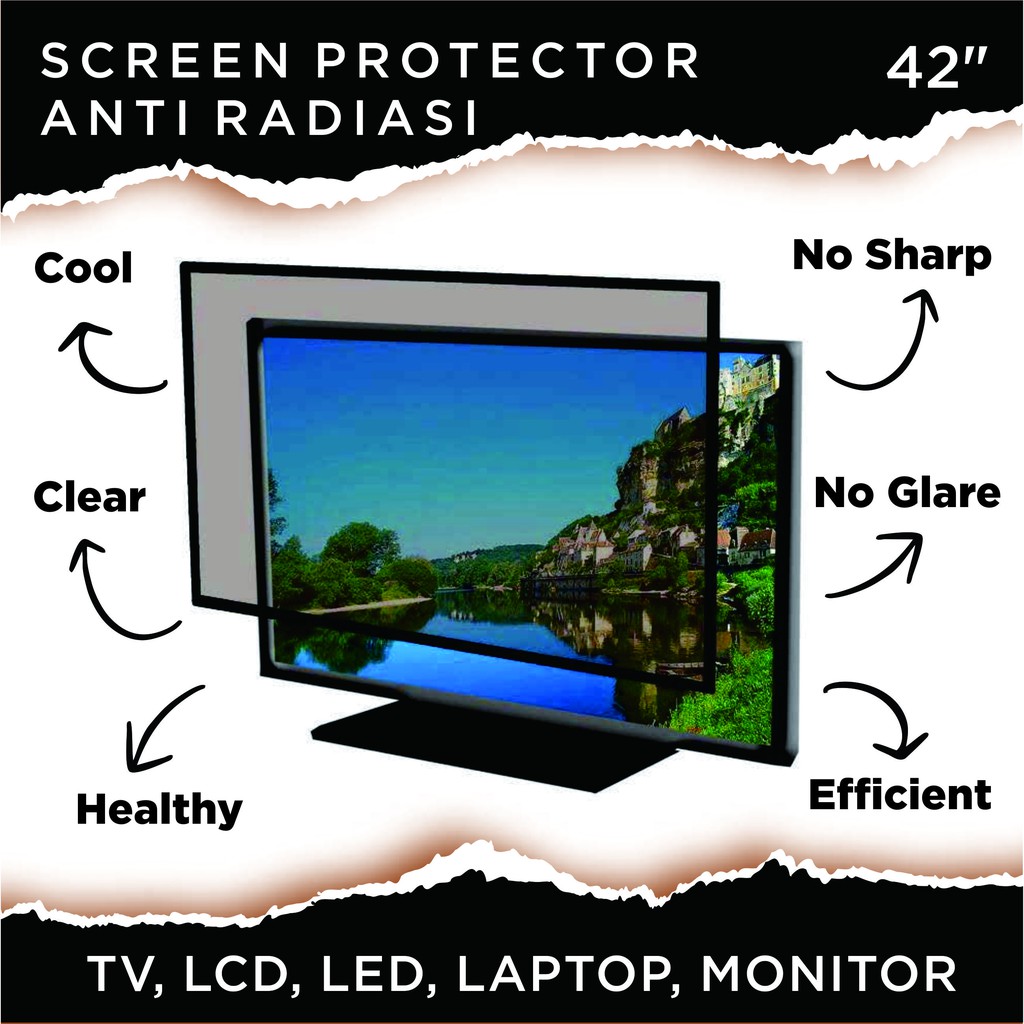 42" Promo screen protector anti gores kacamata anti radiasi layar lcd led monitor tv asus hp lenovo 