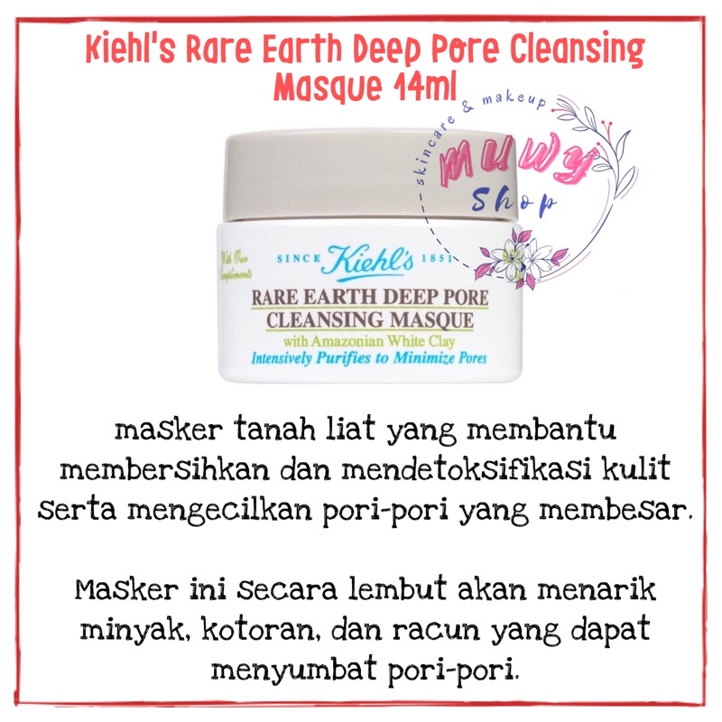 Kiehl's Rare Earth Deep Pore Cleansing Masque Mask 14ml