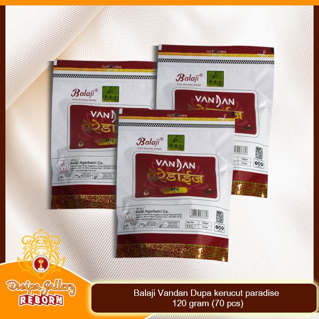 Dupa/ Hio Wangi Harum Balaji Vandan Dupa kerucut paradise 120 gram (70 pcs)