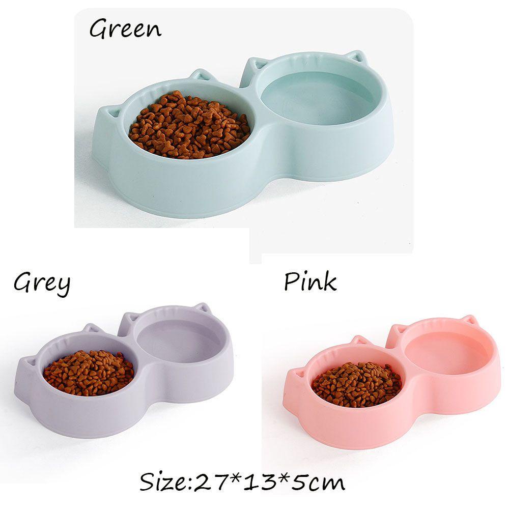 Solighter Double Cat Bowl Dual purpose Untuk Makanan Kucing Pet Feeding Pet Bowl