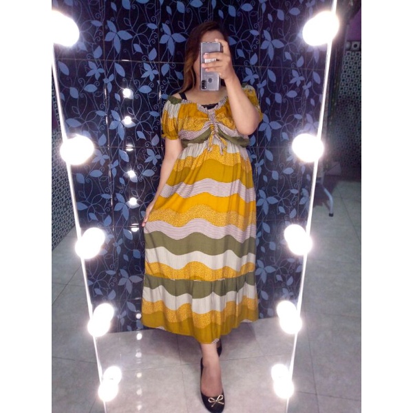 dress elsa kerut dada panjang