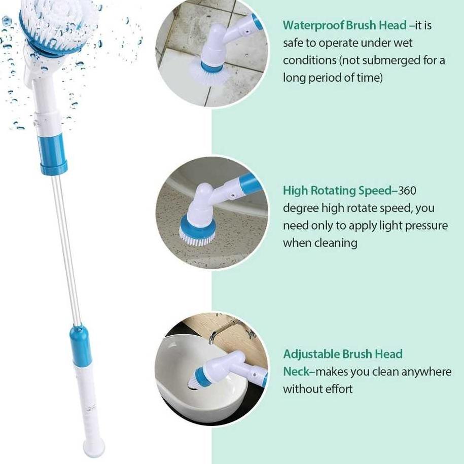 Paling Sesuai.. Hurricane Spin Scrubber Sikat WC Elektrik / Sikat Penyikat Pencuci Pembersih Penggos