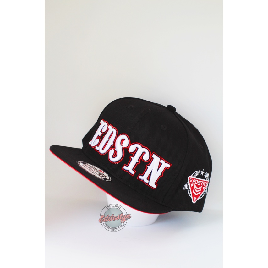 Topi Snapback Original Premium Distro EDSTN Outdor Pria Wanita Dewasa COD/Topi Pria Unisex Full Black Tulang