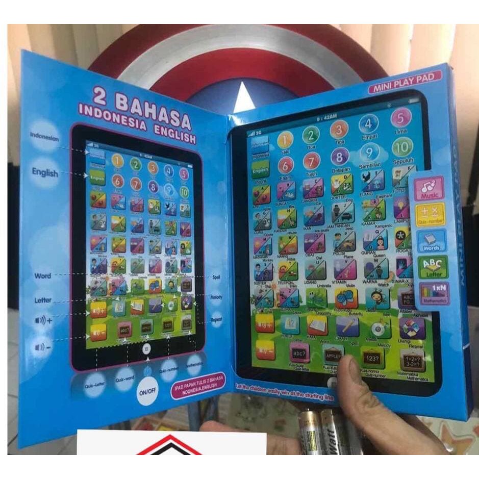 Mini Playpad Edukasi - MAINAN TABLET EDUKASI - 2 BAHASA