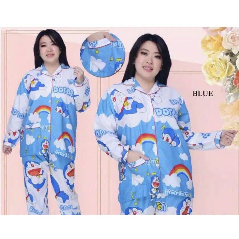 JUMBO/baju tidur dewasa/celana panjang lengan pendek/cat n bee LD=114cm