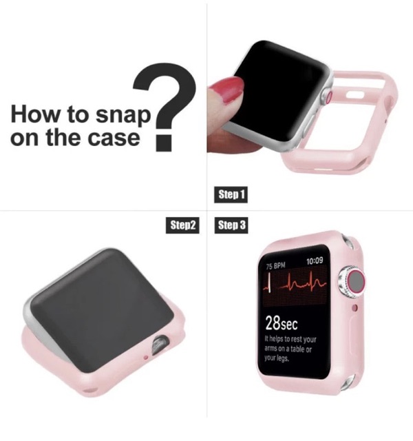 Rubber silicon bumper Case apple watch iwatch 40mm 42mm 38mm IWO 8 9 10 TPU soft cover pink casing