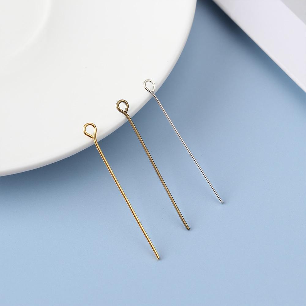 Lily 200pcs/set Anting Pin Kepala Mata Fashion Membuat Manik-Manik Jarum DIY