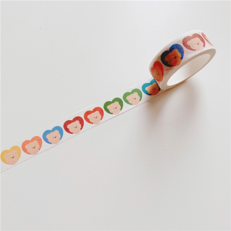 Selotip Washi Tape Motif Kartun Gummy Bear / Hati Panjang 5 Meter Untuk Dekorasi Diary