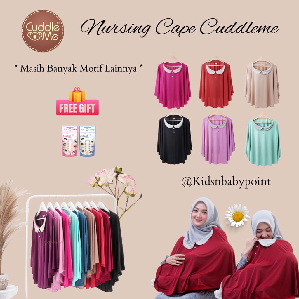 ( FREE GIFT ) Nursing Cover Cape Cuddle Me CuddleMe  Apron Penutup Menyusui / perlengkapan ibu menyusui bayi/  nursing apron  kit / cover menyusui melingkar upron celemek