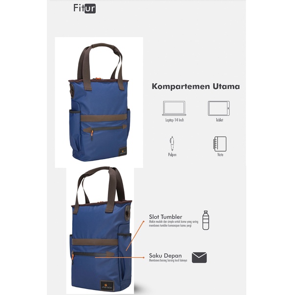 FIRM NAVY |ManNeedMe x URBAN| Tas Ransel Pria Backpack Jinjing Tote Bag ORIGINAL