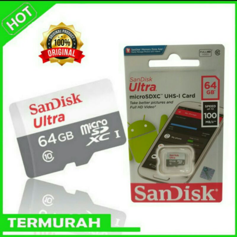 Micro SD sandisk 64GB Ultra Class 10 memory class