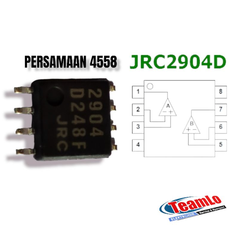 IC DUAL OP AMP PERSAMAAN 4558 ORIGINAL JRC2904 MODEL SMD IC SMD