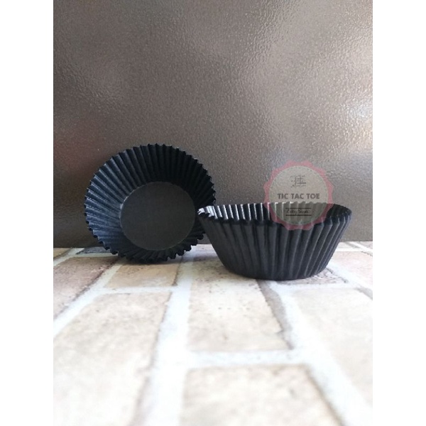 Cup Kertas Lotus 9.5mm Glasine Black (isi 100pcs)