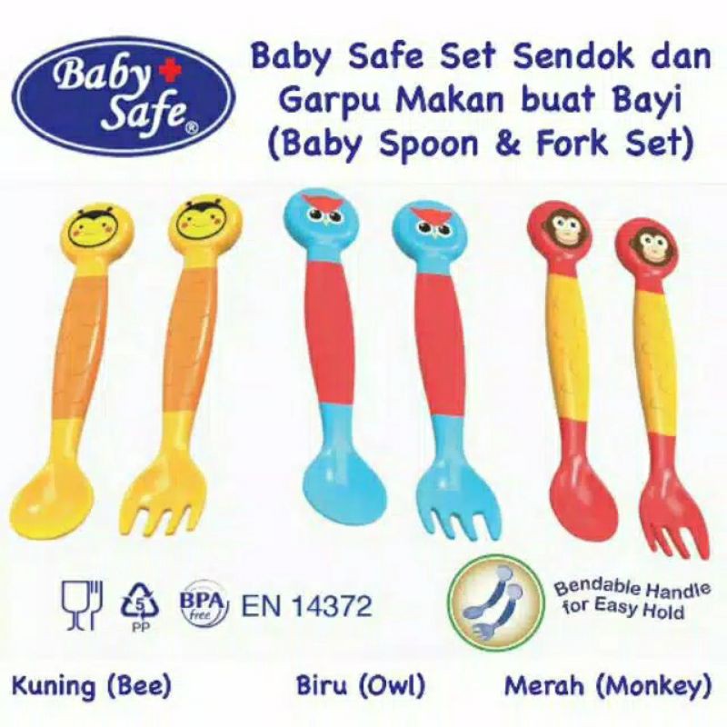 Babysafe baby Spoon &amp; Fork Sk003/sendok makan set