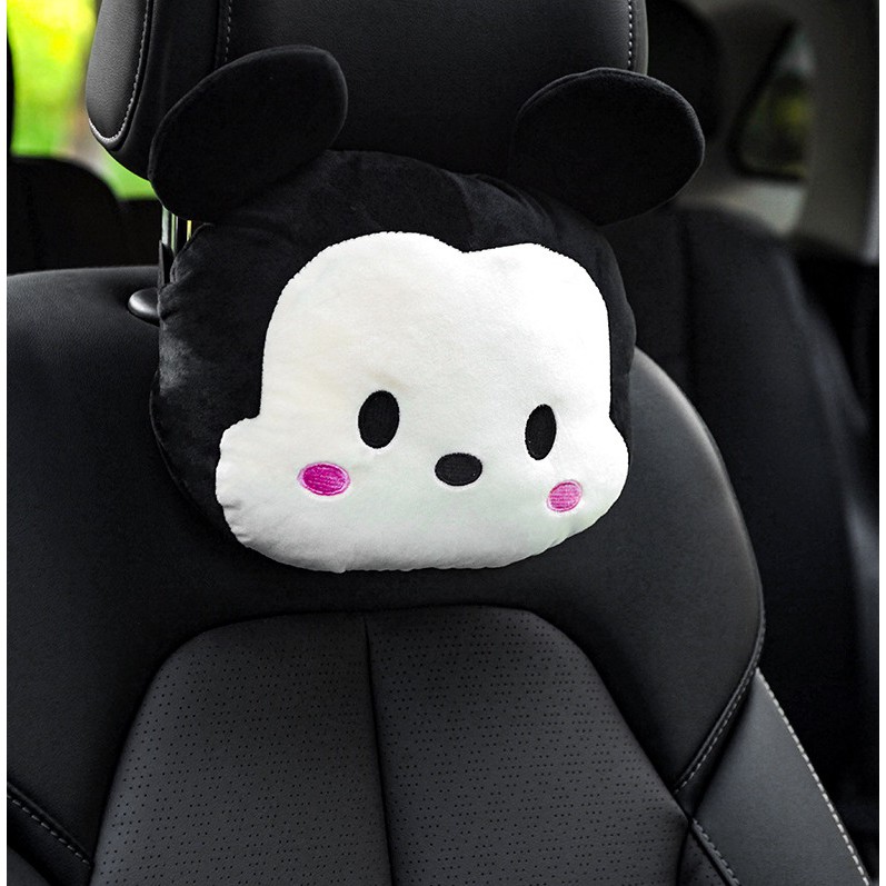 Bantal Sandaran Jok Mobil Kepala Leher Headrest Car Set DISNEY MICKEY MINNIE MOUSE Lucu