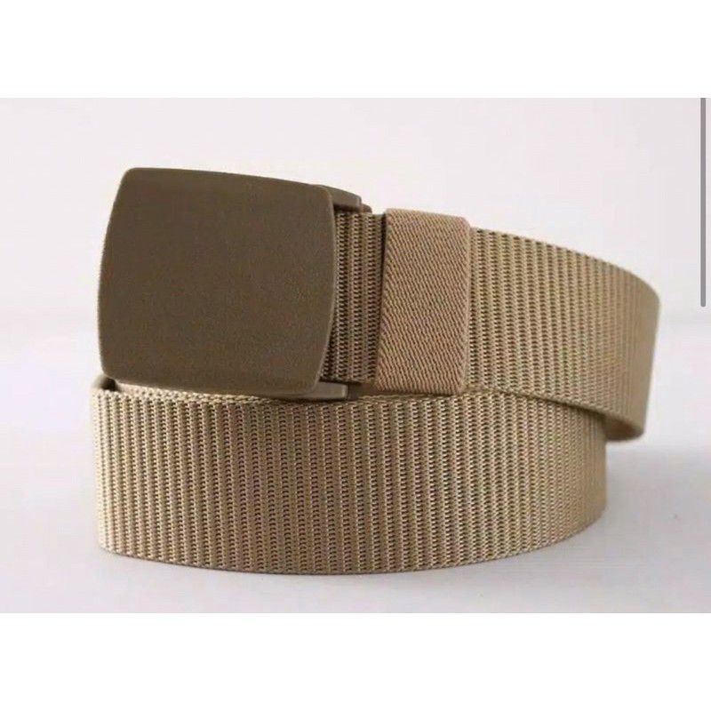 CC (SB02) Sabuk Military Pria Sabuk Pria Nylon Canvas Gesper Plastik Anti XRAY Bandara