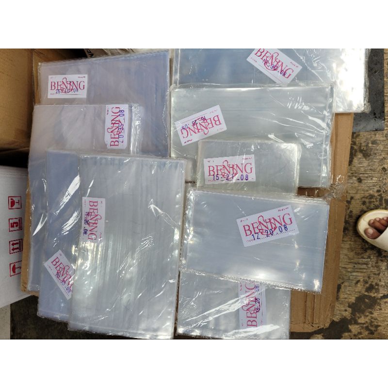 plastik pp BENING 08 tebal 15x30. 500gram plastik kemasan makanan dll