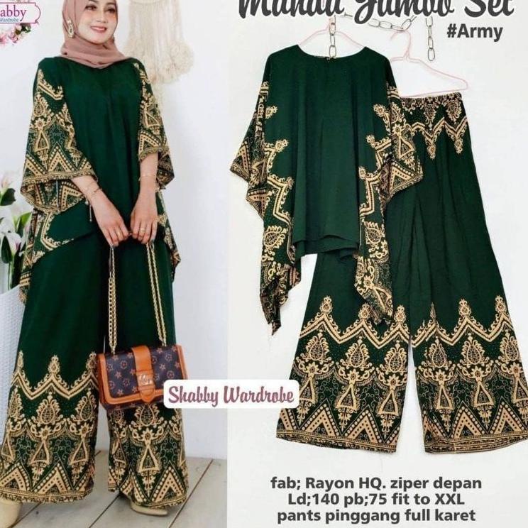 Barang Pilihan.. Daster Setelan CP Waka Motif Bunga Mekar /  waka Ori Naura Rena Set Selosa Set