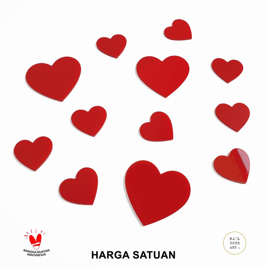 

Dekorasi Akrilik - LOVE HATI - Hiasan Kue / Kado / Scrapbook