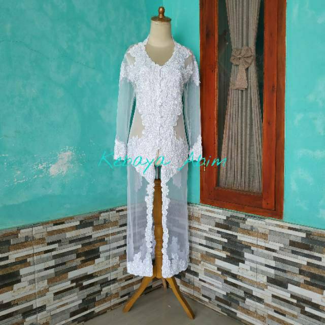 Ready Kebaya Panjang Akad Nikah Full Payet Kebaya Gaun Pengantin Wanita Kebaya Orang Tua Shopee Indonesia