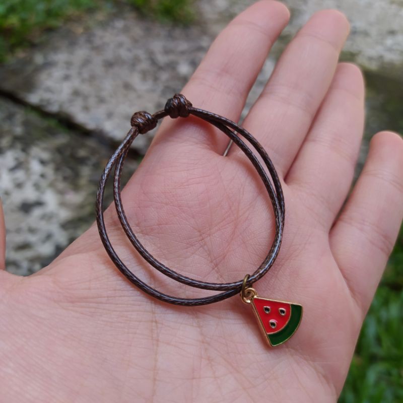 FRUIT & FOOD BRACELET / Gelang buah lolypop semangka strawberry / UNIK / PERSAHABATAN / MURAH / LUCU-SEMANGKA 2
