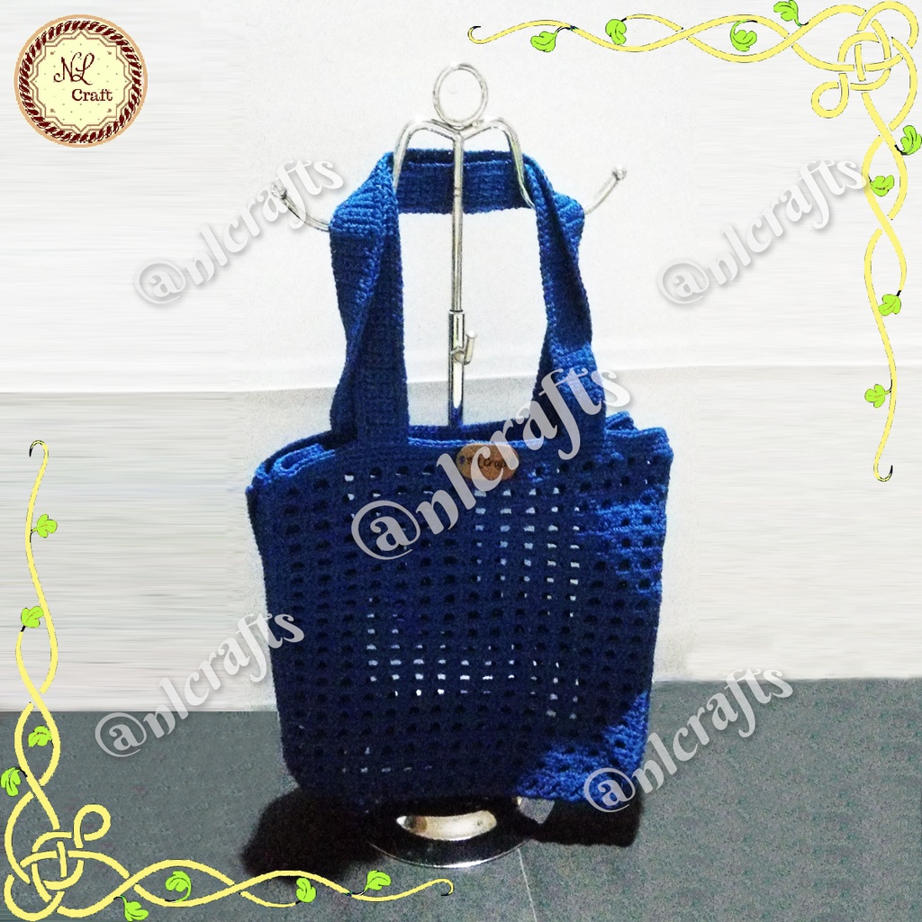 Tas Tote Rajut Pengganti Tas Plastik Market Bag Handmade