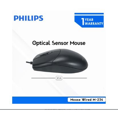 Mouse philips wired usb 2.0 optical 1000dpi 3d for office gaming pc cpu laptop m-234 m234 spk7234