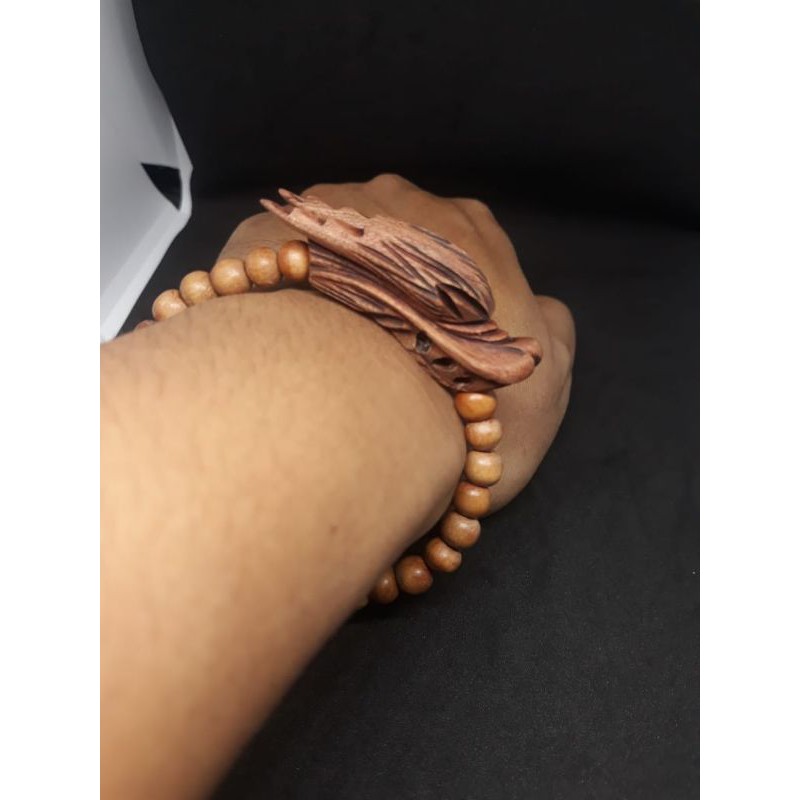 gelang kayu naga sari kepala naga