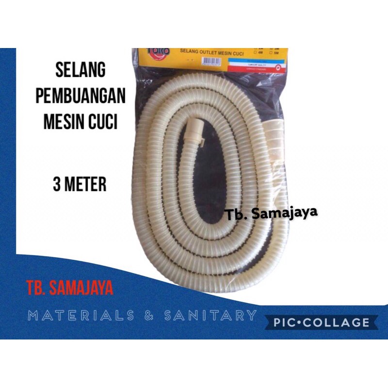 Selang Mesin Cuci lebih PANJANG. 3 MTR . Plastic pvc . selang 1&quot;