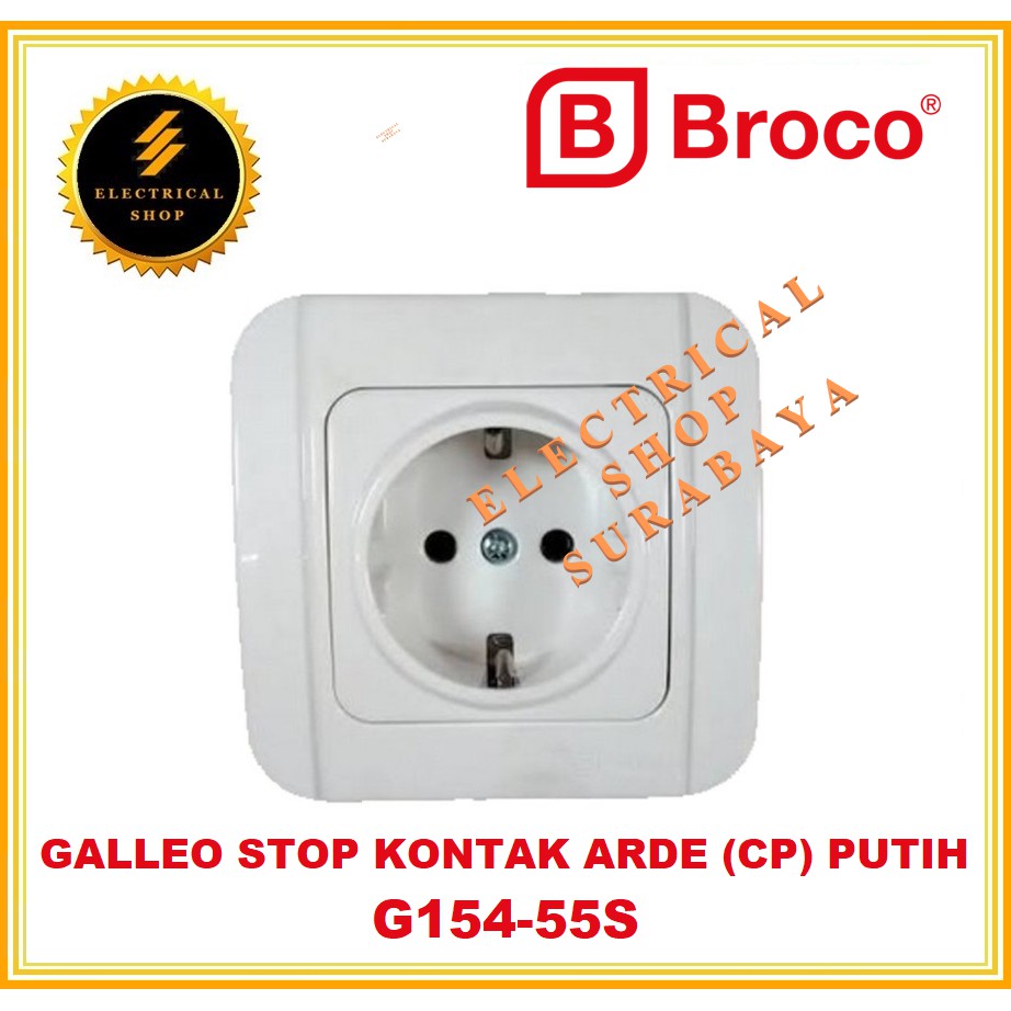 BROCO GALLEO IB STOP KONTAK ARDE CP PUTIH G154 (TERSEDIA HARGA GROSIR) G15455S CHILD PROTECTION