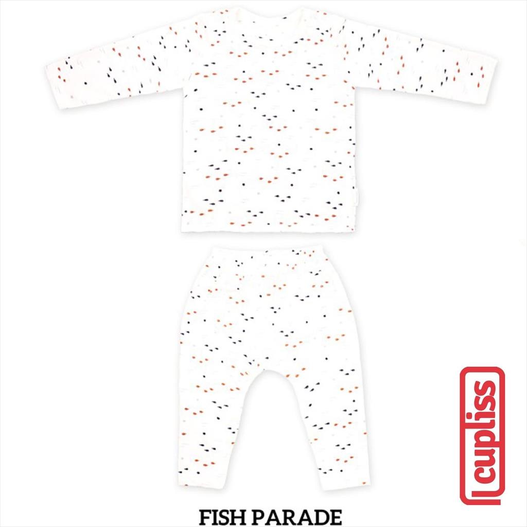 Fish Parade Little Palmerhaus Shoulder Button Long Sleeve