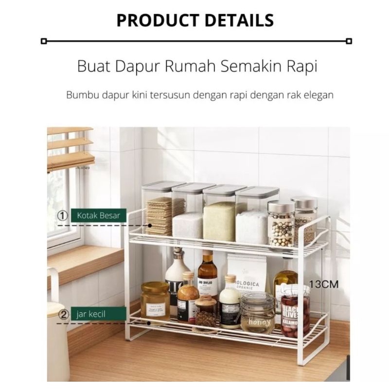 Rak Bumbu Dapur Nordic Style / Tempat Penyimpanan Bumbu Organizer