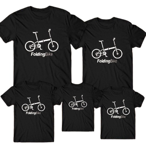 Kaos couple keluarga motif sepeda folding bike / kaos couple ayah ibu anak / baju kapel keluarga / k