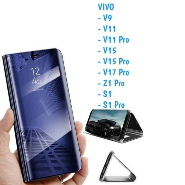 VIVO V9 V11 V11PRO V15 V15PRO V17PRO Z1PRO S1 S1PRO CASE FLIP COVER MIROR KACA/CHASING CLEAR VIEW