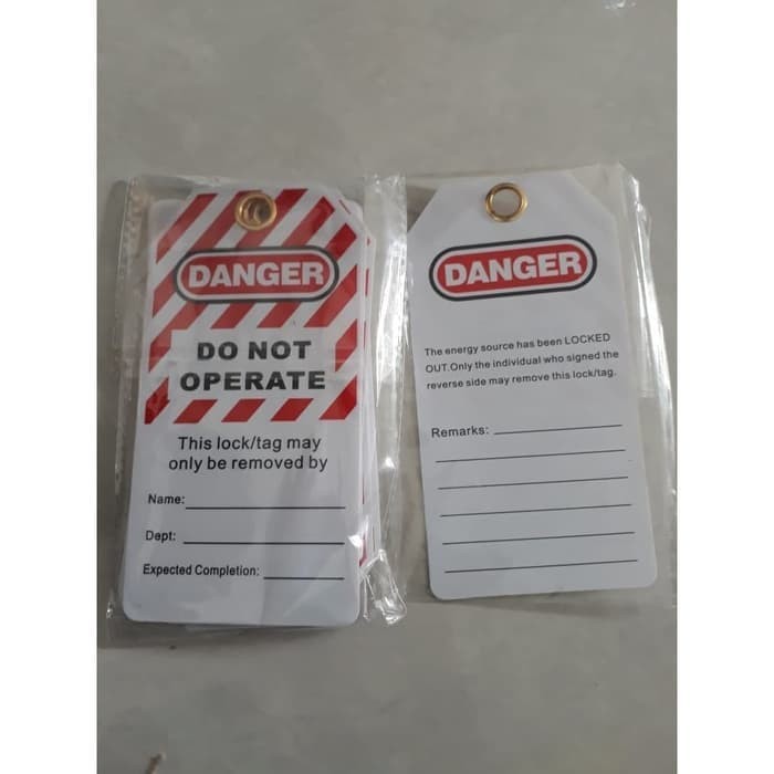 

Danger tag's slip loto