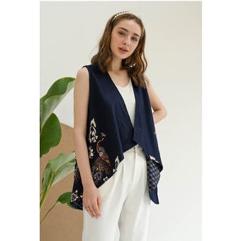 Blazer Batik Rompi Batik Modern Casual Bolak Balik Wanita 154 JM