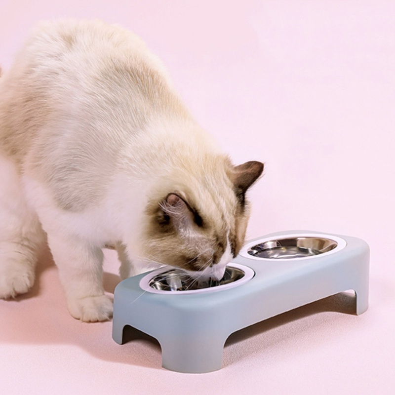 Mangkok Dispenser Makanan / Air Minum Anti Tumpah Dapat Dilepas Untuk Anjing / Kucing