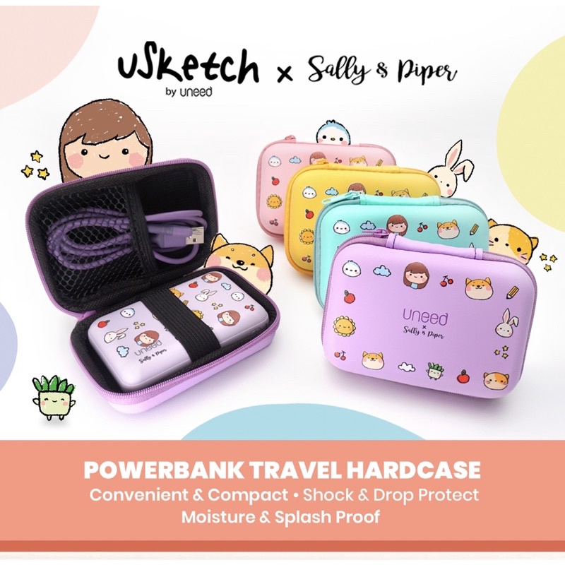 USKETCH By UNEED X SALLY & PIPER Hard Case For Powerbank - PURPLE