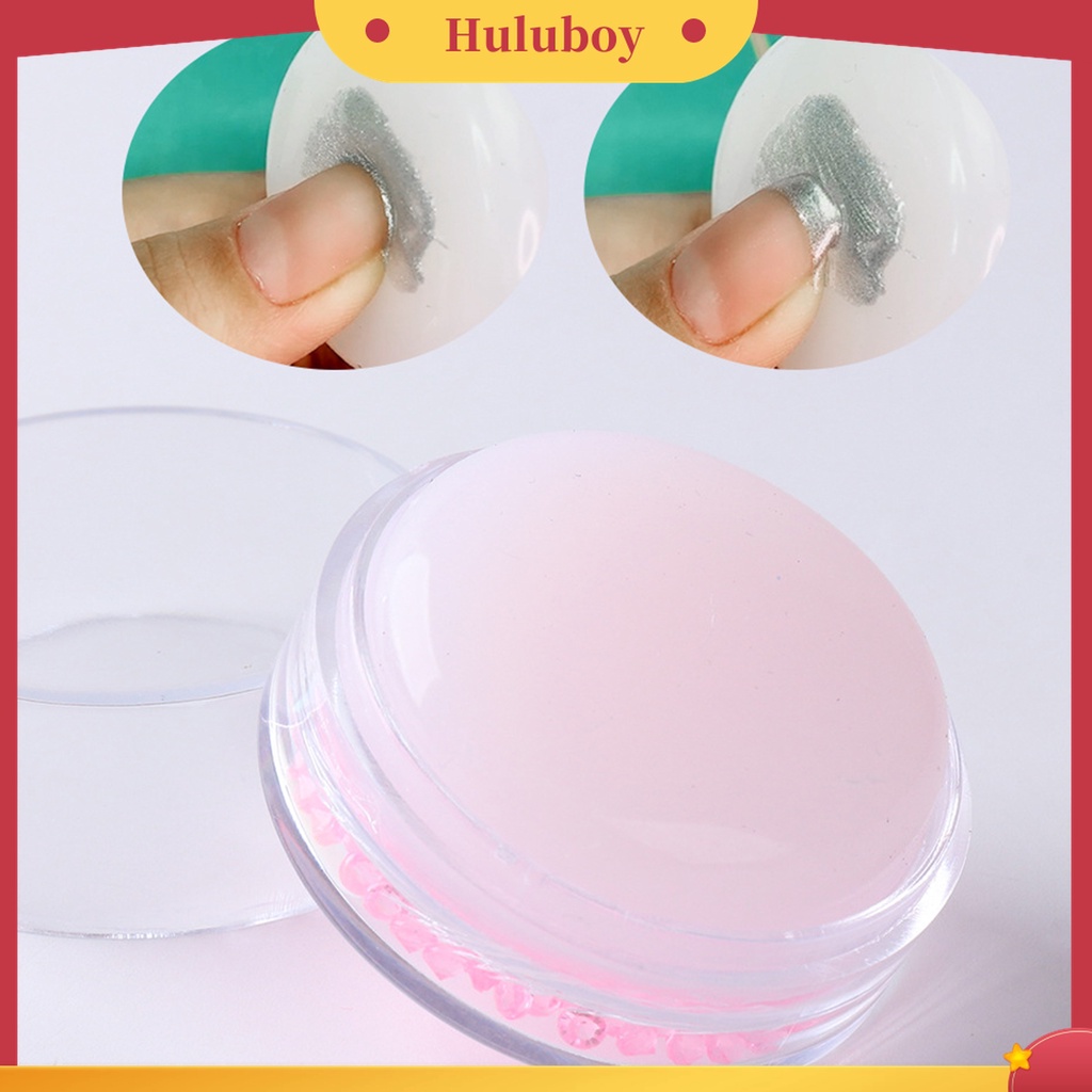 Huluboy Huluboy♡ Stempel Kuku Bentuk Bulat Bahan Silikon Transparan Untuk Manicure