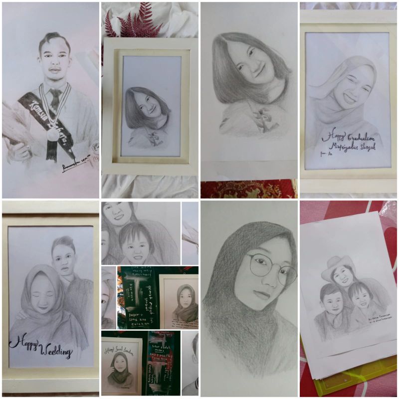 

SKETSA WAJAH SIMPLE + FRAME A4 PREMIUM / KADO ULTAH / KADO WISUDA / KADO NIKAHAN / SEKETSA PENSIL