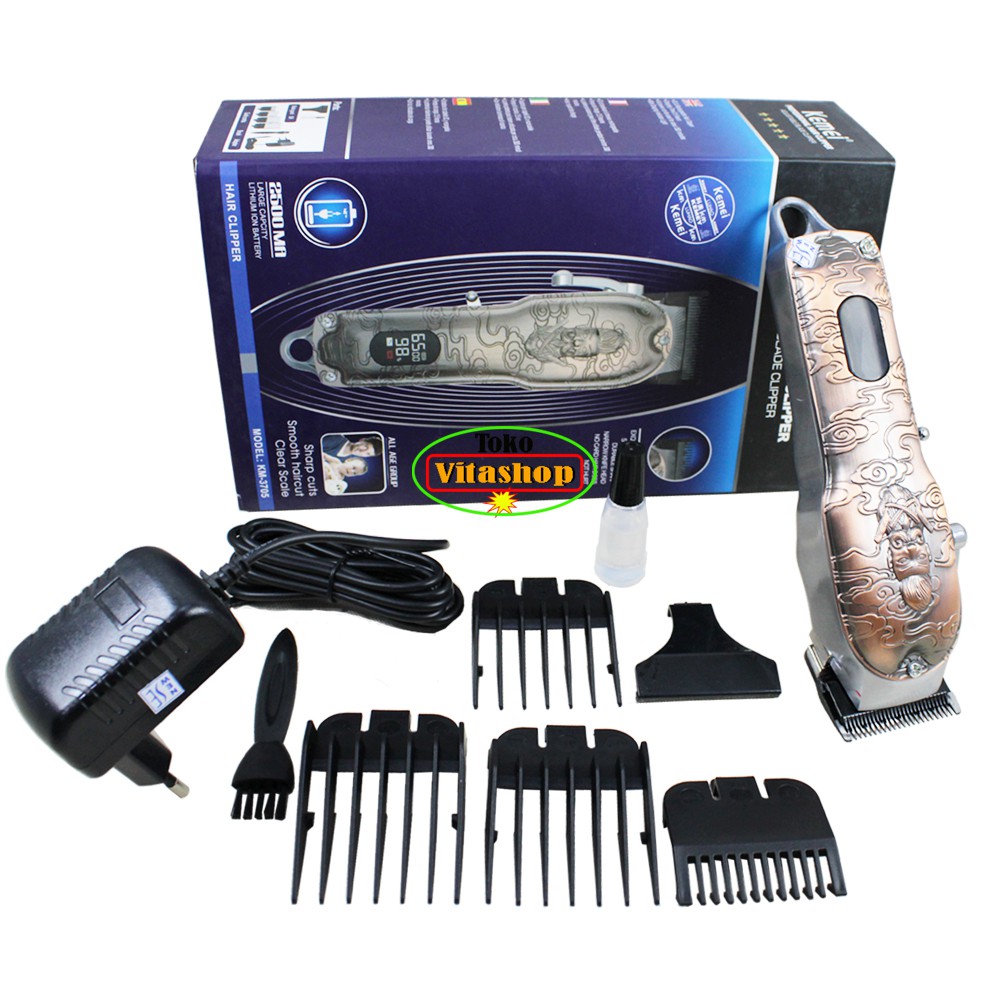 Alat Cukur Rambut Kemei KM-3705 Mesin Potong Dan Pangkas Rambut Cas