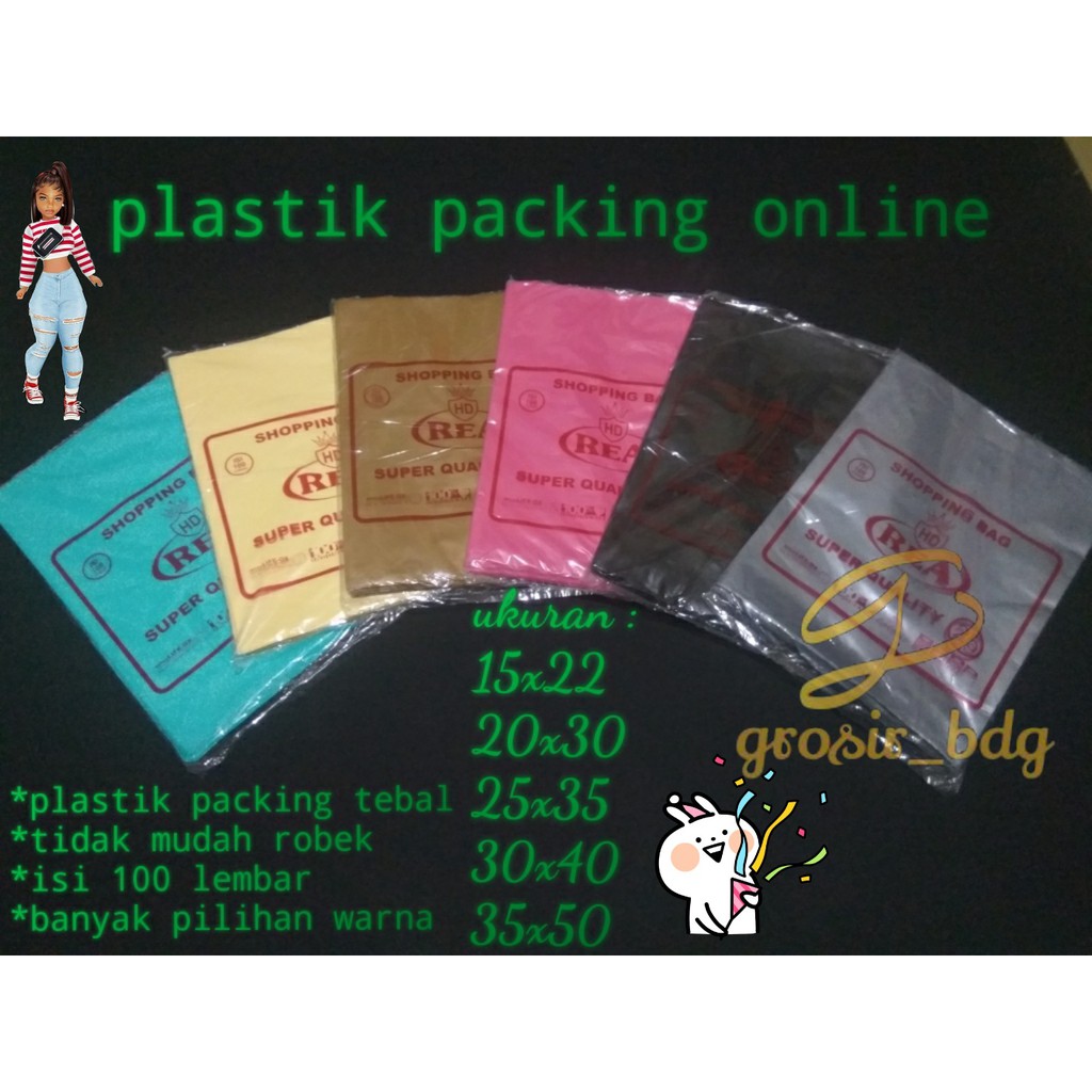 Kantong plastik packing online shop ukuran 20x30  25x35 30x40 35x50 tebal .plastik Packing Online