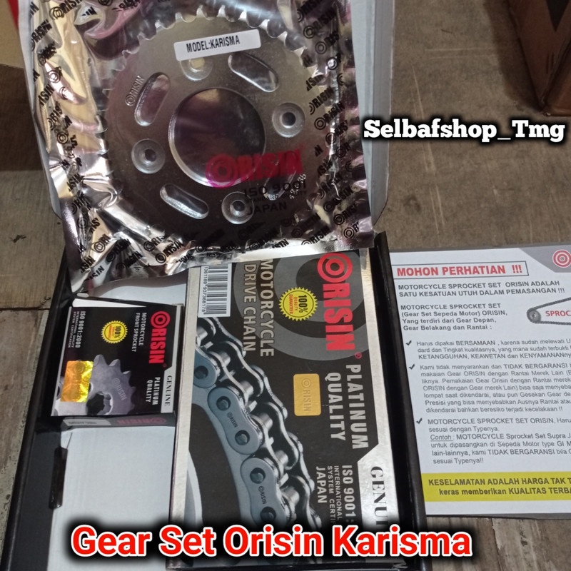 Gear Set Gir Set Supra X125 Karisma Merk Orisin