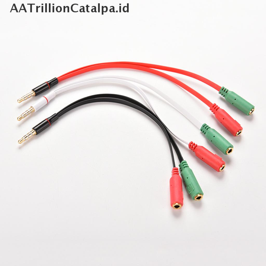 (AATrillionCatalpa) Adapter Splitter Kabel Audio AUX 1x3.5mm male Ke 2 Female Untuk Earphone / Headphone